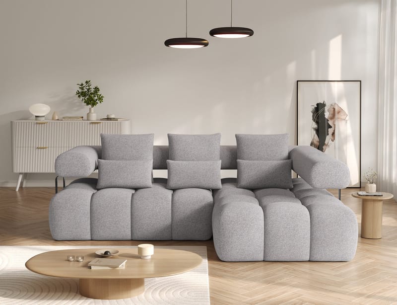 Levvi 3-seters boblete sovesofa med divan, høyre - Paolli 04 - Møbler - Sofaer - Sovesofaer - Sovesofa divan