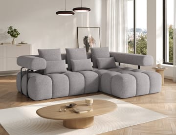 Levvi 3-seters boblete sovesofa med divan, høyre - Paolli 04 - Møbler - Sofaer - Sovesofaer - Sovesofa divan
