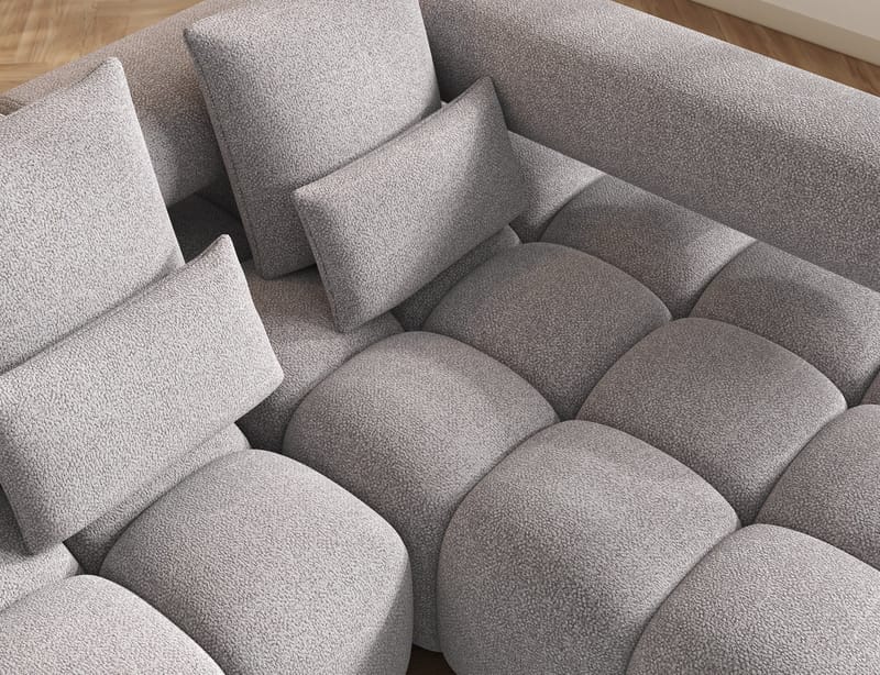 Levvi 3-seters boblete sovesofa med divan, høyre - Paolli 04 - Møbler - Sofaer - Sovesofaer - Sovesofa divan