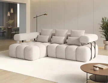 Levvi 3-seters Bubblig sovesofa med divan Venstre - Bazalt 18 - Møbler - Sofaer - Sovesofaer - Hjørnesovesofa