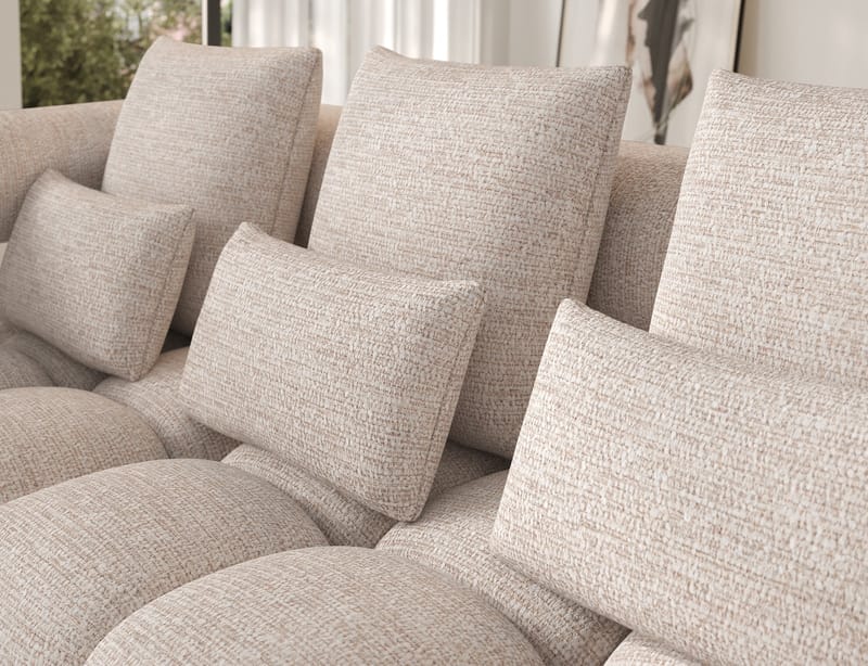 Levvi 3-seters Bubblig sovesofa med divan Venstre - Bazalt 18 - Møbler - Sofaer - Sovesofaer - Hjørnesovesofa