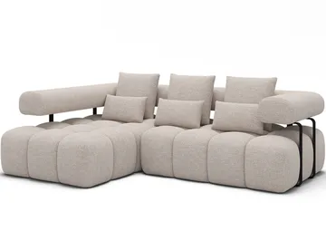 Levvi 3-seters Bubblig sovesofa med divan Venstre - Bazalt 18 - Møbler - Sofaer - Sovesofaer - Hjørnesovesofa