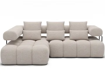 Levvi 3-seters Bubblig sovesofa med divan Venstre - Bazalt 18 - Møbler - Sofaer - Sovesofaer - Hjørnesovesofa