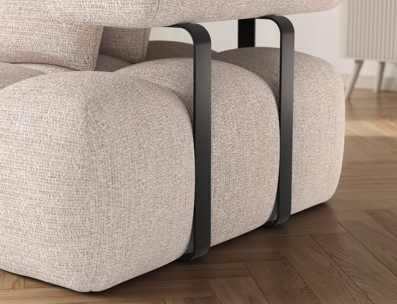 Levvi 3-seters Bubblig sovesofa med divan Venstre - Bazalt 18 - Møbler - Sofaer - Sovesofaer - Hjørnesovesofa