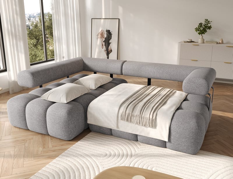 Levvi 3-seters Bubblig sovesofa med divan Venstre - Coralline 03 - Møbler - Sofaer - Sovesofaer - Sovesofa divan