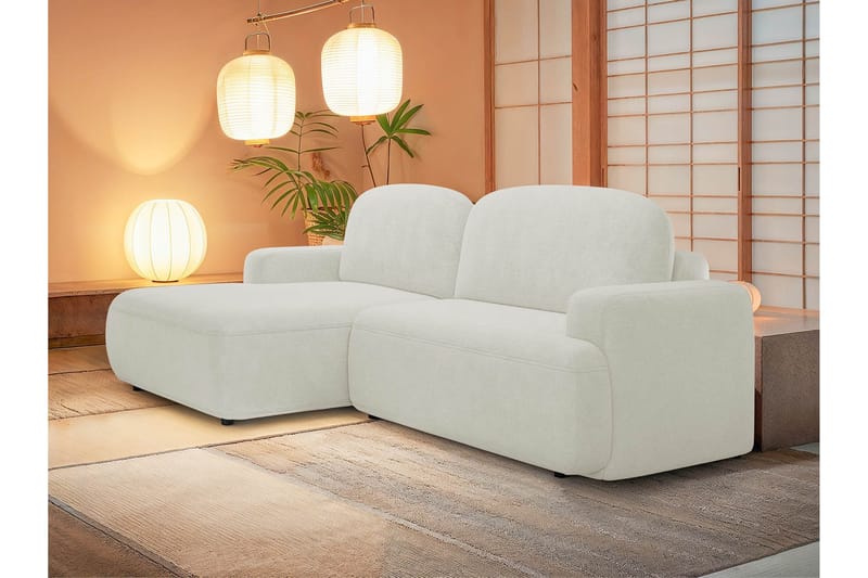 Lifeina Sovesofa Med 2-Seters Divan - Beige/Hvit - Møbler - Sofaer - Sovesofaer - Sovesofa divan