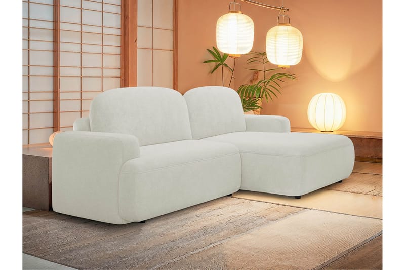 Lifeina Sovesofa Med 2-Seters Divan - Beige/Hvit - Møbler - Sofaer - Sovesofaer - Sovesofa divan