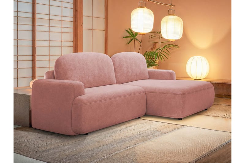 Lifeina Sovesofa Med 2-Seters Divan - Rosa - Møbler - Sofaer - Sovesofaer - Sovesofa divan
