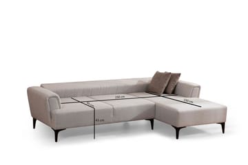 Lilesville Sovesofa med divan - Beige - Møbler - Sofaer - Sovesofaer - Sovesofa divan