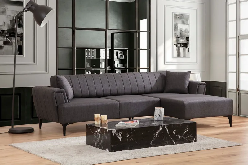 Lilesville Sovesofa med divan, Mørkegrå
