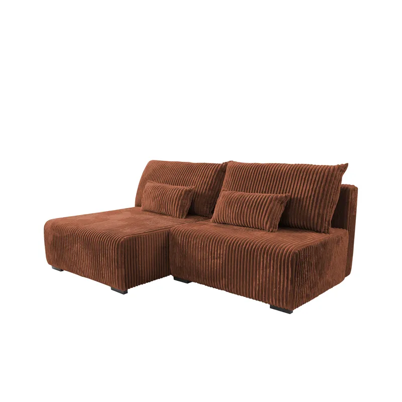 Lorynn 3-seters sovesofa med divan, brun