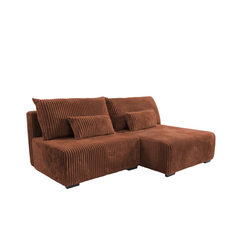 Lorynn 3-seters sovesofa med divan, brun