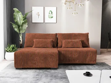 Lorynn 3-seters sovesofa med divan - brun - Møbler - Sofaer - Sovesofaer - Hjørnesovesofa