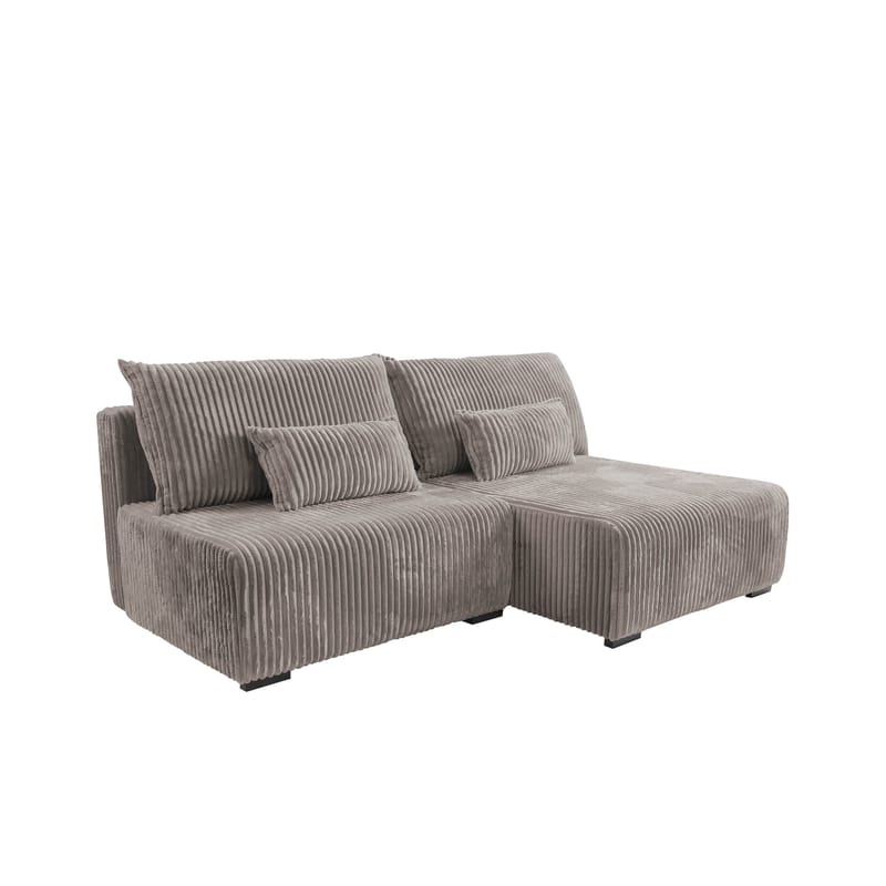 Lorynn 3-seters sovesofa med divan, grå