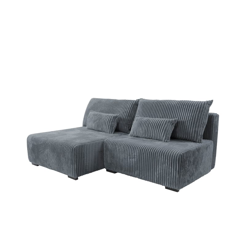 Lorynn 3-seters sovesofa med divan, grå