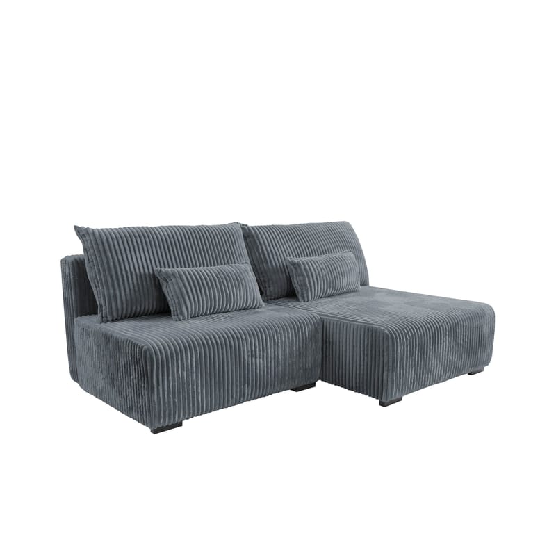 Lorynn 3-seters sovesofa med divan, grå