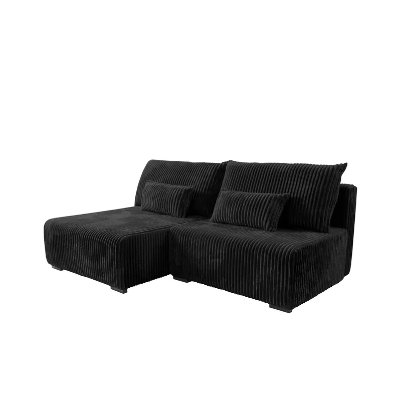 Lorynn 3-seters sovesofa med divan, svart