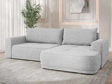 Malor 3-seters sovesofa med sjeselong, høyrevendt - lysegrå - Møbler - Sofaer - Sovesofaer - Hjørnesovesofa