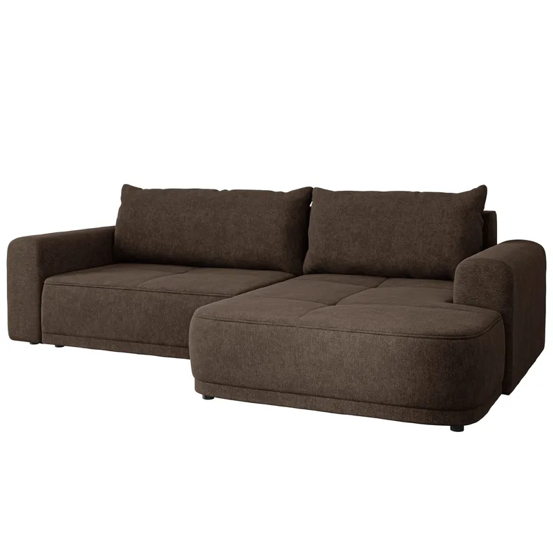 Malor 3-seters sovesofa med sjeselong, høyrevendt - mørkebrun - Møbler - Sofaer - Sovesofaer - Hjørnesovesofa