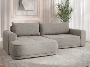 Malor 3-seters sovesofa med sjeselong, venstrevendt - beige - Møbler - Sofaer - Sovesofaer - Hjørnesovesofa