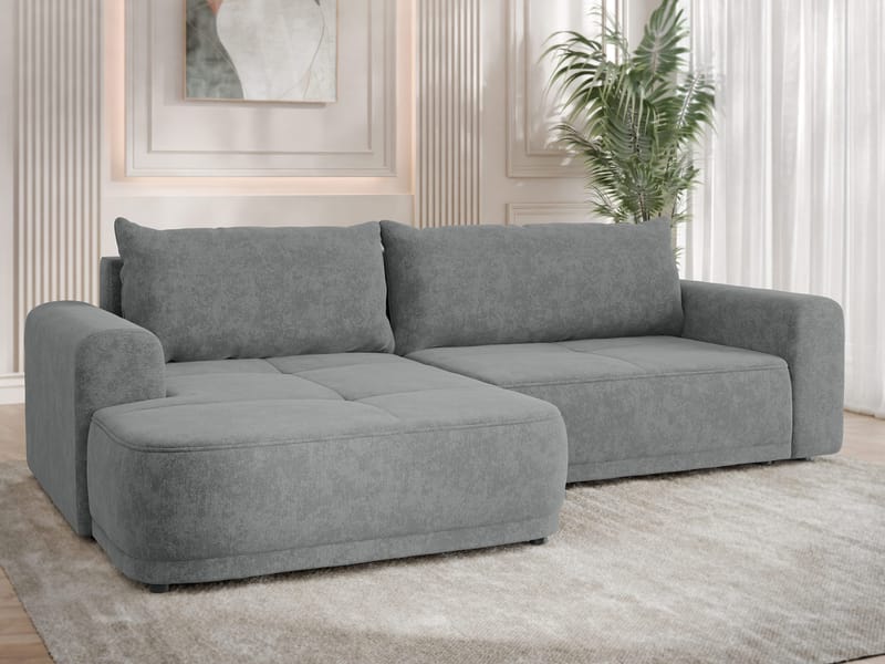 Malor 3-seters sovesofa med sjeselong, venstrevendt - grå - Møbler - Sofaer - Sovesofaer - Hjørnesovesofa