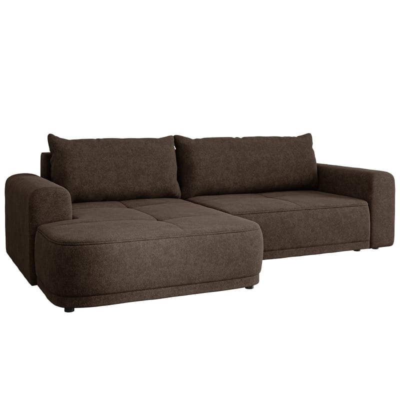 Malor 3-seters sovesofa med sjeselong, venstrevendt - mørkebrun - Møbler - Sofaer - Sovesofaer - Hjørnesovesofa
