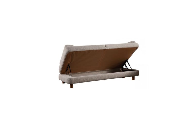 Mami 3-seter Rektangulær Sovesofa med Oppbevaring 100x225 cm i Bouclé - Kremhvit - Møbler - Sofaer - Sovesofaer - 3 seters sovesofa