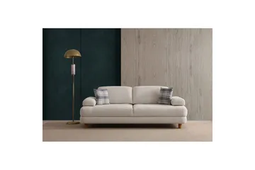 Mami 3-seter Rektangulær Sovesofa med Oppbevaring 100x225 cm i Bouclé - Kremhvit - Møbler - Sofaer - Sovesofaer - 3 seters sovesofa