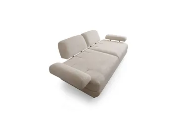 Mami 3-seter Rektangulær Sovesofa med Oppbevaring 100x225 cm i Bouclé - Kremhvit - Møbler - Sofaer - Sovesofaer - 3 seters sovesofa