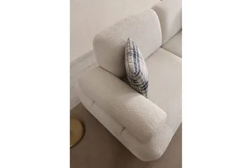 Mami 3-seter Rektangulær Sovesofa med Oppbevaring 100x225 cm i Bouclé - Kremhvit - Møbler - Sofaer - Sovesofaer - 3 seters sovesofa