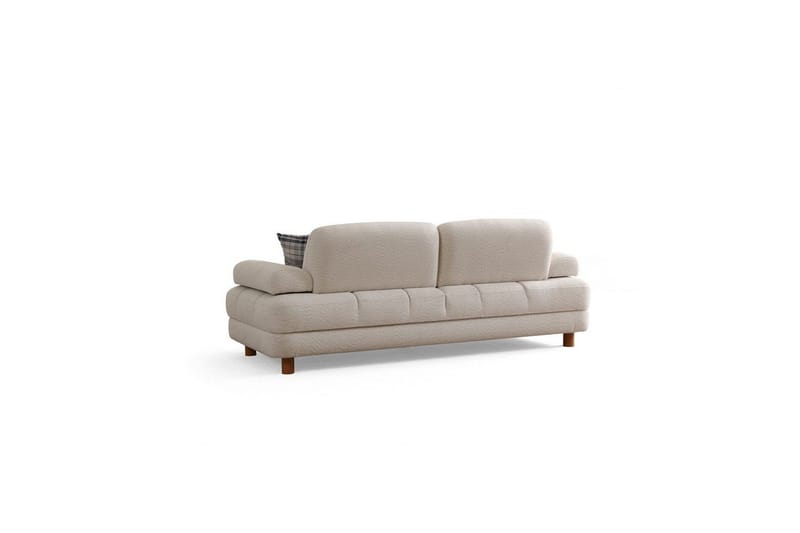 Mami 3-seter Rektangulær Sovesofa med Oppbevaring 100x225 cm i Bouclé - Kremhvit - Møbler - Sofaer - Sovesofaer - 3 seters sovesofa