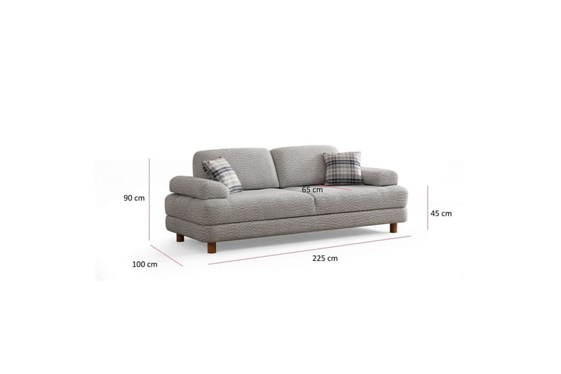Mami Sovesofa 3-sits - Grå - Møbler - Sofaer - Sovesofaer - 3 seters sovesofa