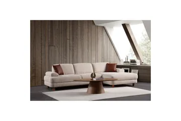 Mami Sovesofa med Divan 4-sits - Krem - Møbler - Sofaer - Sovesofaer - Hjørnesovesofa