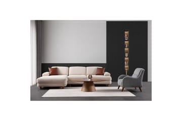 Mami Sovesofa med Divan 4-sits - Krem - Møbler - Sofaer - Sovesofaer - Hjørnesovesofa