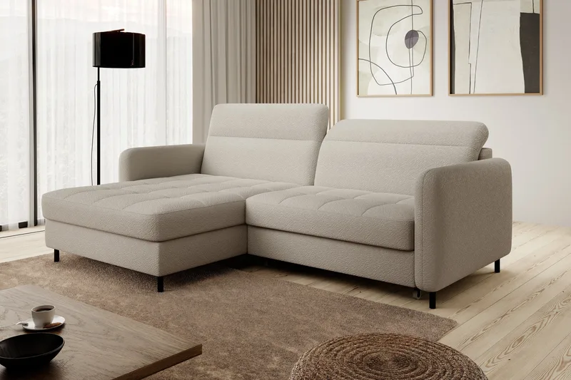 Manoti 3-seters Sovesofa m. Divan med Oppbevaring, Beige