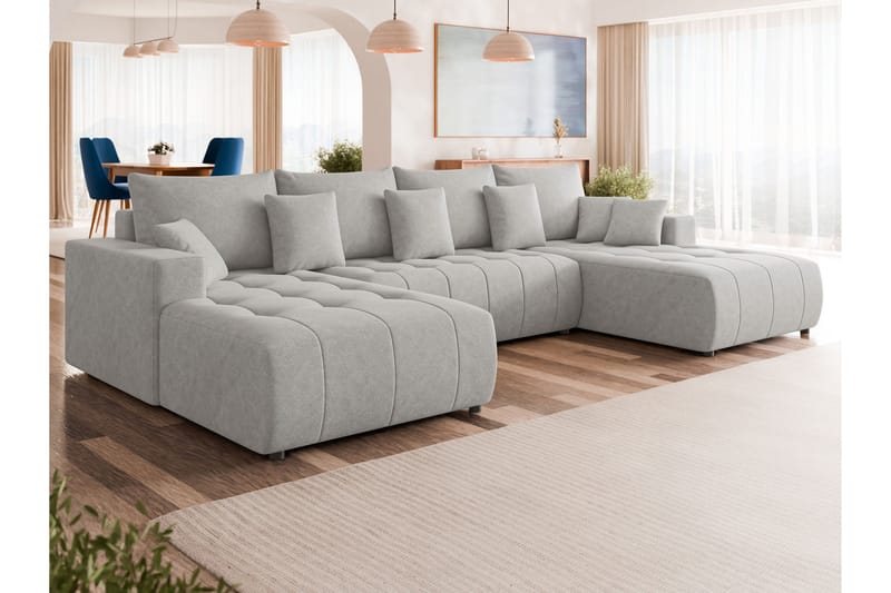 Mardon Sovesofa Dubbeldivan 4-sits - Grå - Møbler - Sofaer - Sovesofaer - U sovesofa