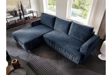 Marisana Sovesofa Med 3-Seters Divan - Blå - Møbler - Sofaer - Sovesofaer - Sovesofa divan