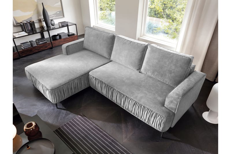 Marisana Sovesofa Med 3-Seters Divan - Grå - Møbler - Sofaer - Sovesofaer - Sovesofa divan