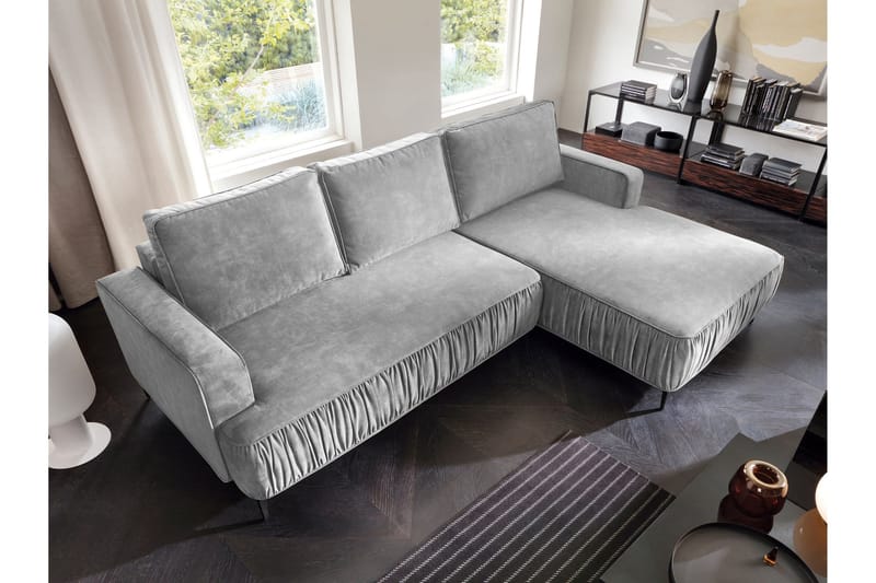 Marisana Sovesofa Med 3-Seters Divan - Grå - Møbler - Sofaer - Sovesofaer - Sovesofa divan