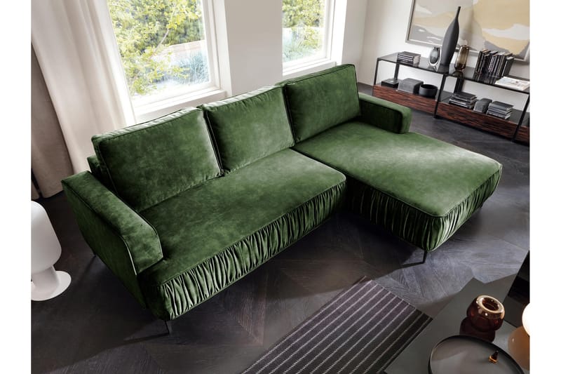 Marisana Sovesofa Med 3-Seters Divan - Grønn - Møbler - Sofaer - Sovesofaer - Sovesofa divan