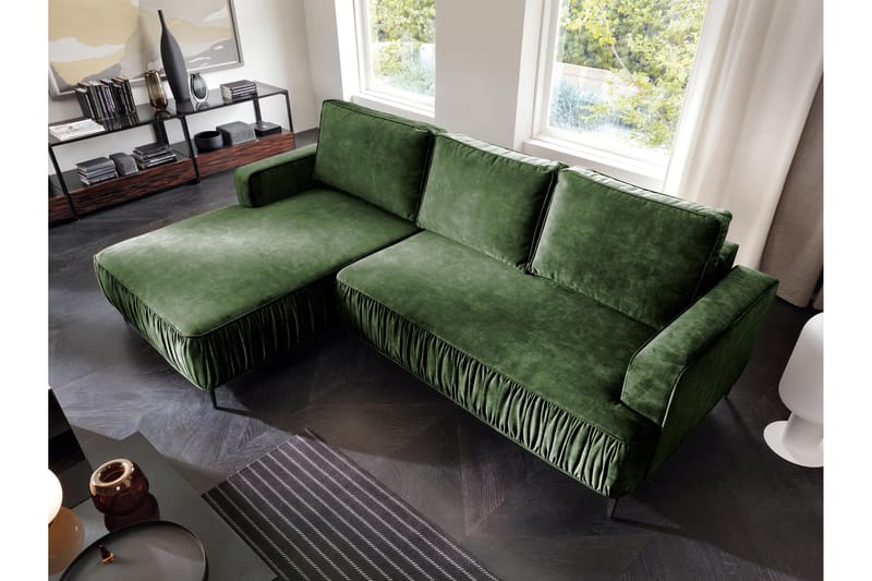 Marisana Sovesofa Med 3-Seters Divan - Grønn - Møbler - Sofaer - Sovesofaer - Sovesofa divan