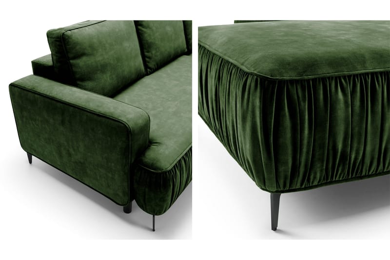 Marisana Sovesofa Med 3-Seters Divan - Svart - Møbler - Sofaer - Sovesofaer - Sovesofa divan