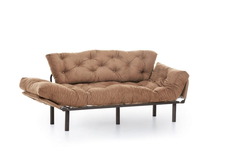 Maryborough 2-seter Rektangulær Nedfellbar Sovesofa 70x225 cm i Stoff - Brun - Møbler - Sofaer - Sovesofaer - 2 seters sovesofa