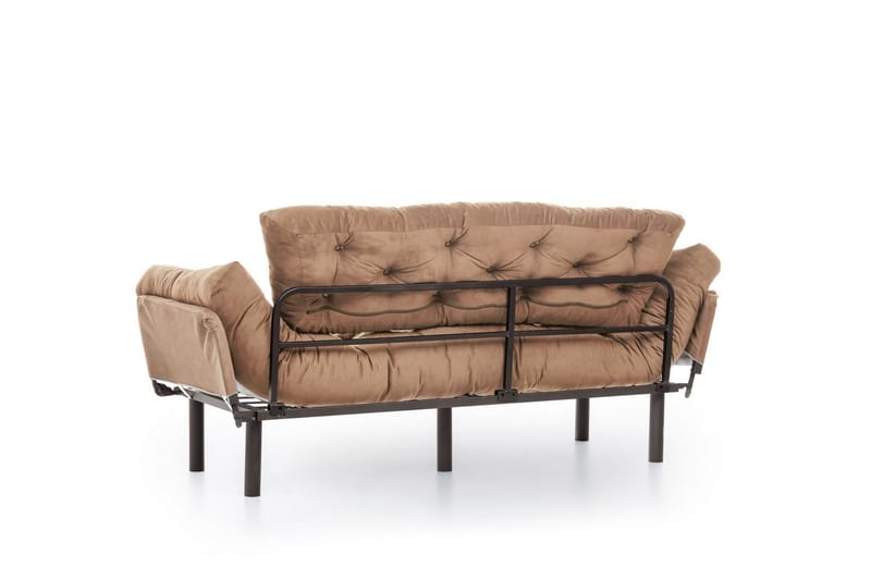 Maryborough 2-seter Rektangulær Nedfellbar Sovesofa 70x225 cm i Stoff - Brun - Møbler - Sofaer - Sovesofaer - 2 seters sovesofa