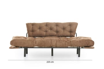 Maryborough 2-seter Rektangulær Nedfellbar Sovesofa 70x225 cm i Stoff - Brun - Møbler - Sofaer - Sovesofaer - 2 seters sovesofa
