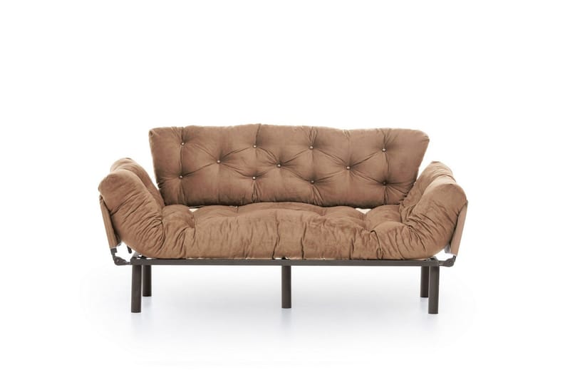 Maryborough 2-seter Rektangulær Nedfellbar Sovesofa 70x225 cm i Stoff, Brun
