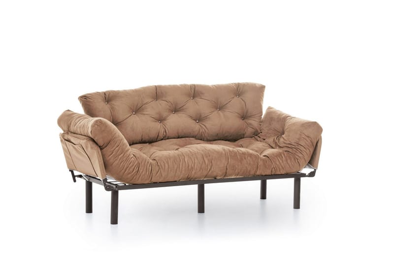 Maryborough 2-seter Rektangulær Nedfellbar Sovesofa 70x225 cm i Stoff - Brun - Møbler - Sofaer - Sovesofaer - 2 seters sovesofa