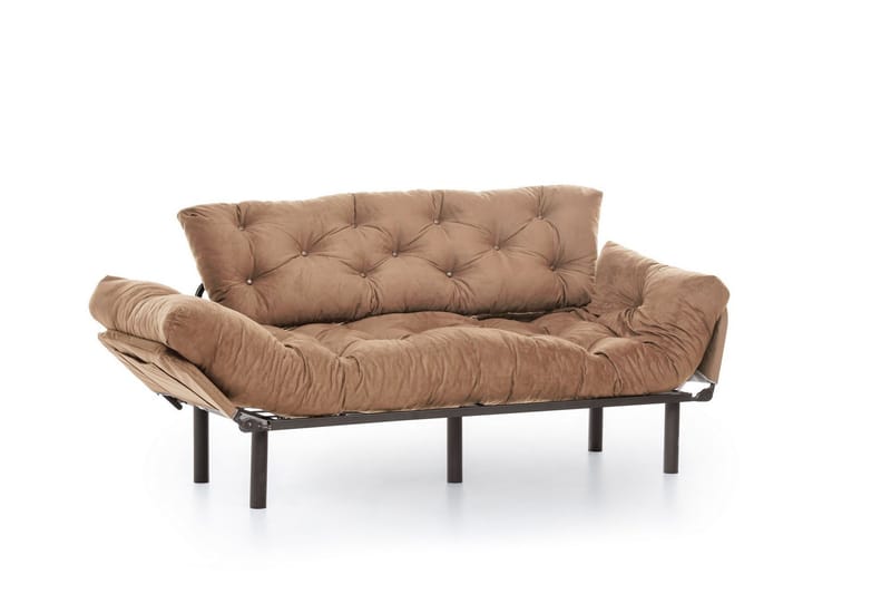 Maryborough 2-seter Rektangulær Nedfellbar Sovesofa 70x225 cm i Stoff - Brun - Møbler - Sofaer - Sovesofaer - 2 seters sovesofa