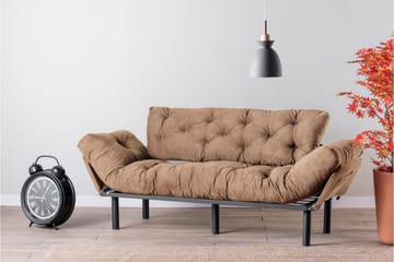 Maryborough 2-seter Rektangulær Nedfellbar Sovesofa 70x225 cm i Stoff - Brun - Møbler - Sofaer - Sovesofaer - 2 seters sovesofa