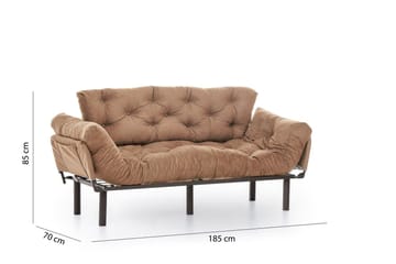 Maryborough 2-seter Rektangulær Nedfellbar Sovesofa 70x225 cm i Stoff - Brun - Møbler - Sofaer - Sovesofaer - 2 seters sovesofa